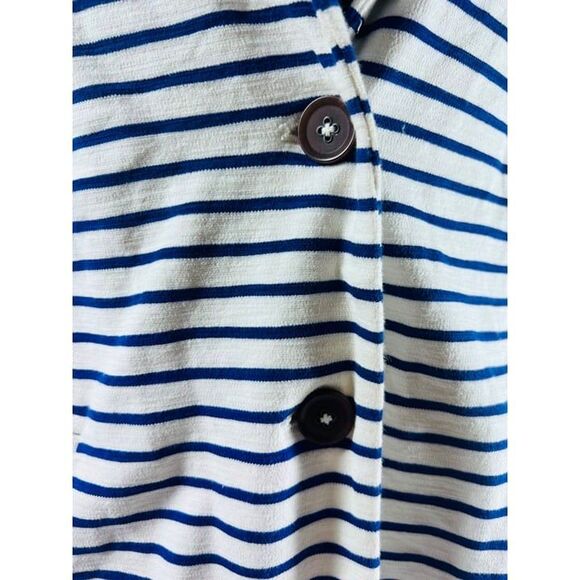 J.Crew Maritime Blazer In Dragonfly Blue Striped Cotton Knit Jacket M - Picture 3 of 12
